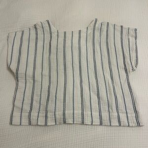 Madewell Navy and White Striped Blouse